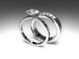 diamond platinum engagement ring set