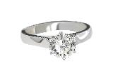 silver solitaire diamond engagement ring